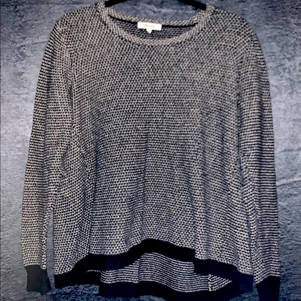 Madewell Black and White Loose Sweater